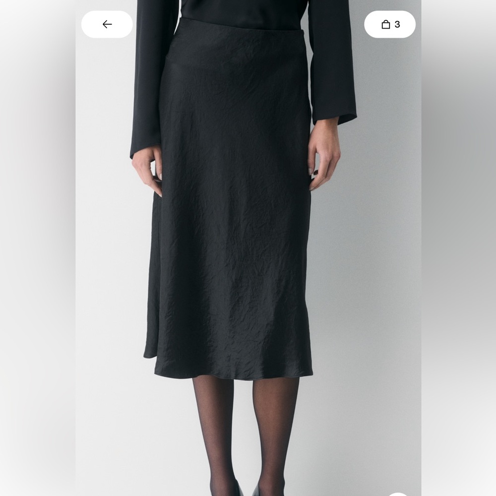 Aritzia slip satin midi skirt size M